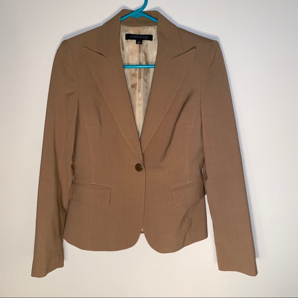 Anne Klein brown blazer suit top 2